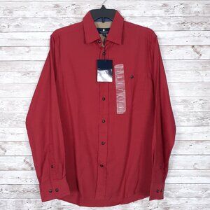 Argyle Culture Mens Button Up Shirt S Rust Long Sleeve 656